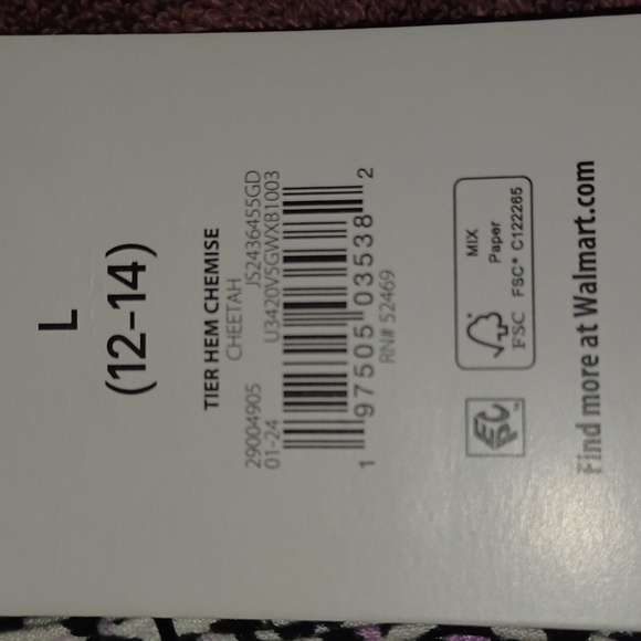 Purple CHEETAH Print Nightie JOYSPUN Women's L (12-14) - Picture 11 of 12